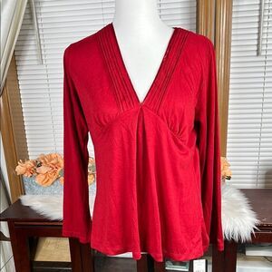 Jones New York Pintuck Jersey Top Size L NWT